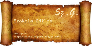 Szokola Géza névjegykártya
