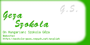 geza szokola business card