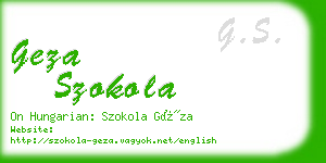 geza szokola business card